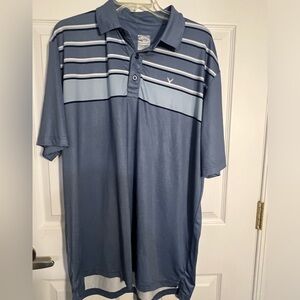 Callaway Opti-Dri Golf Polo Shirt Mens L Blue Striped Performance Comfort